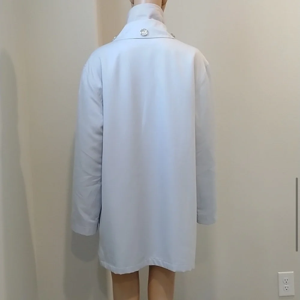 Reflections by SPIEGEL pale blue coat Women’s size medium chic layered look M - Picture 4 of 16